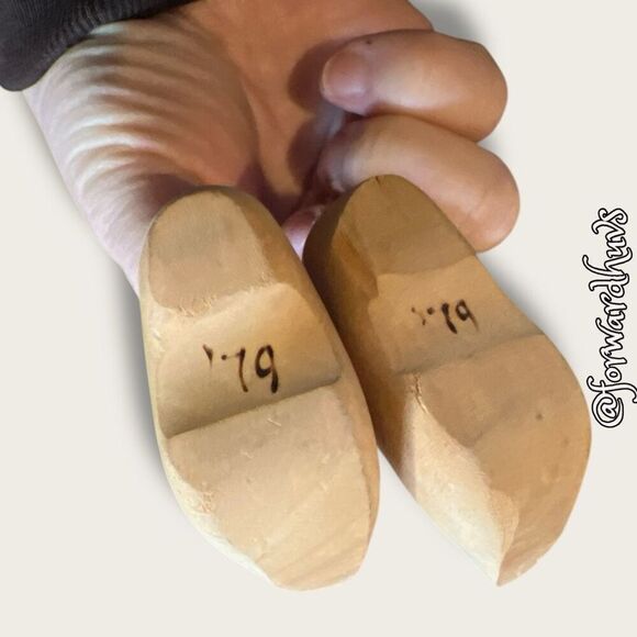 Bundle Sale 3 for $15 | Vintage Handmade Wooden Shoes - Dated 1979 - Picture 5 of 8